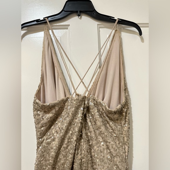 Lauren Ralph Lauren Evening Gold sequin Dress gown - Picture 6 of 17